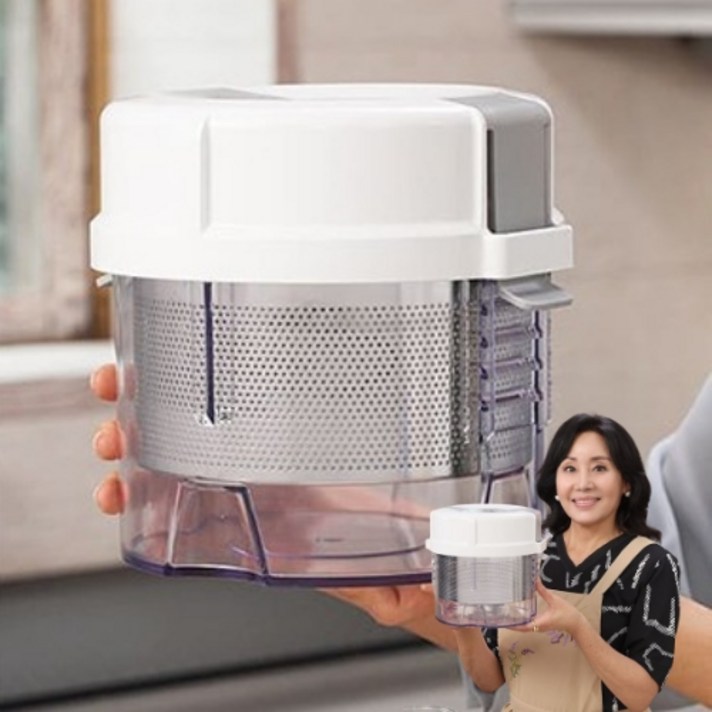 2024 업그레이드 더 커진 홍여진 하이로 빅스텐 매직 짤순이 스테인리스 야채탈수기 2.4L, 화이트, 1개