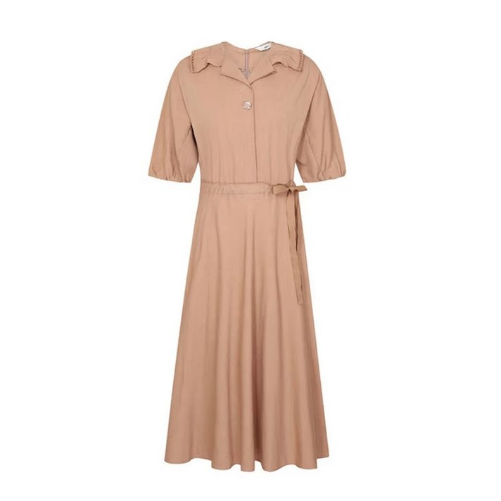 레노마레이디 핀턱 카라 롱 원피스 택가격 285000원