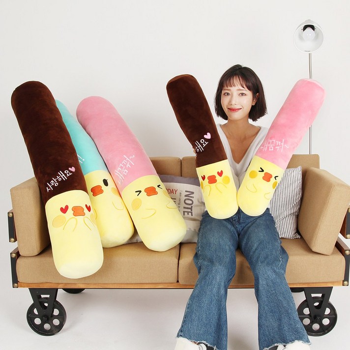 드림에버 대형 빼빼로 인형 롱쿠션 3종 커버분리 110cm 60cm  옵션선택 필수