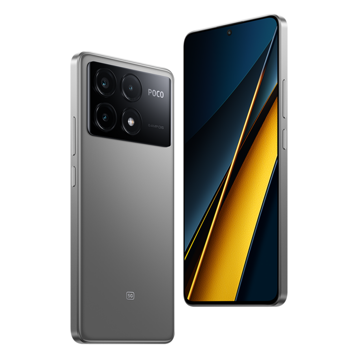 월드 프리미어 POCO X6 Pro 5G 스마트폰 글로벌 버전 MTK Dimensity 8300 울트라 크리스탈 레스 120Hz 플로우 아몰레드 디스플레이, 그레이, 256GB