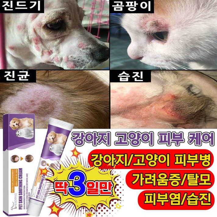 국내배송 111 강아지 고양이 피부 가려움 연고 곰이 피부 발바닥 보습 연고