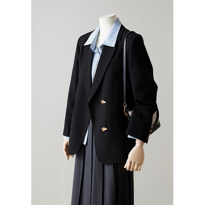 패션고리 여성 카라넥 투버튼 캐주얼 블레이져 HQ52