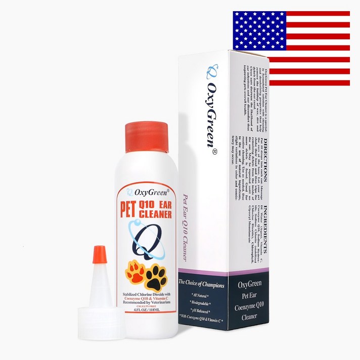 옥시그린 코큐텐 이어클리너, 강아지 고양이 애견 귀세정 귀청소 118ml, 1개, 118ml