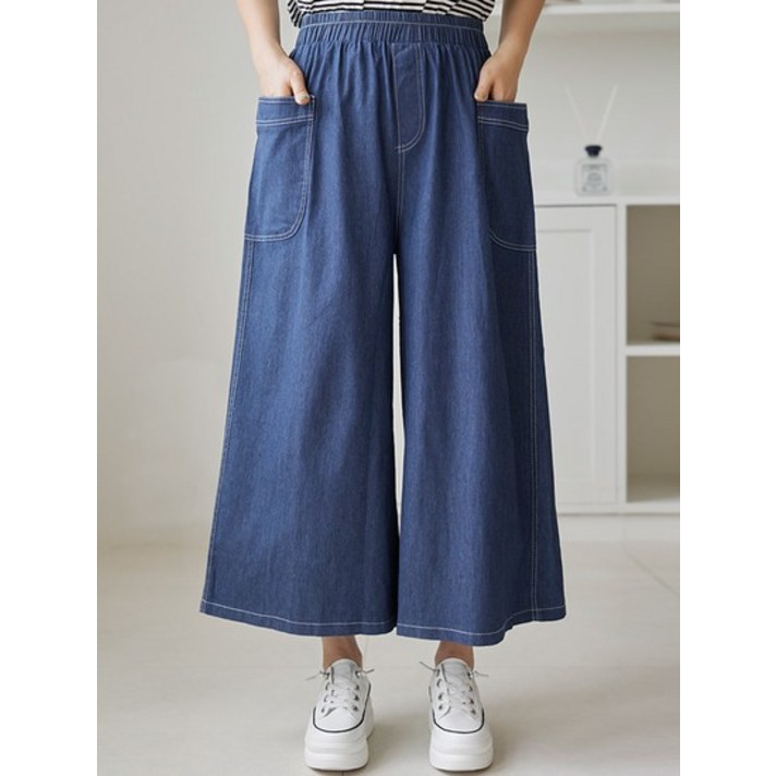 김여사 6688size 귀여움 스티치 데님 통팬츠 3DN507113