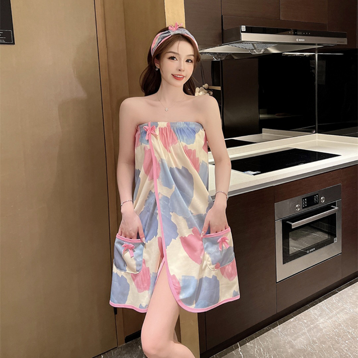 휘잇 여성 로브 골프 샤워 가운 랩가운, 1개