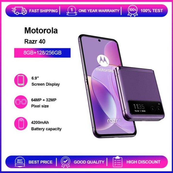 모토로라 모토 레이저 40 5G XT2323 휴대폰 6.9인치 폴더블 LTPO AMOLED 디스플레이 128GB ROM 8GB RAM 지