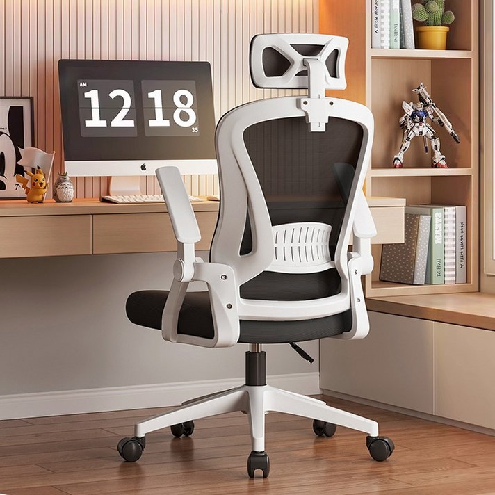 HOMEY NEST 자세교정 공부의자 책상 허리받침 사무용 사무실의자 HNOC807, 화이트 HOMEY NEST 자세교정 공부의자 책상 허리받침 사무용 사무실의자 HNOC807, 화이트