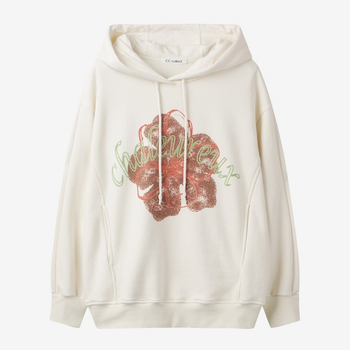 AK플라자 씨씨콜렉트 플라워 프린팅 후드 티C254PSM056