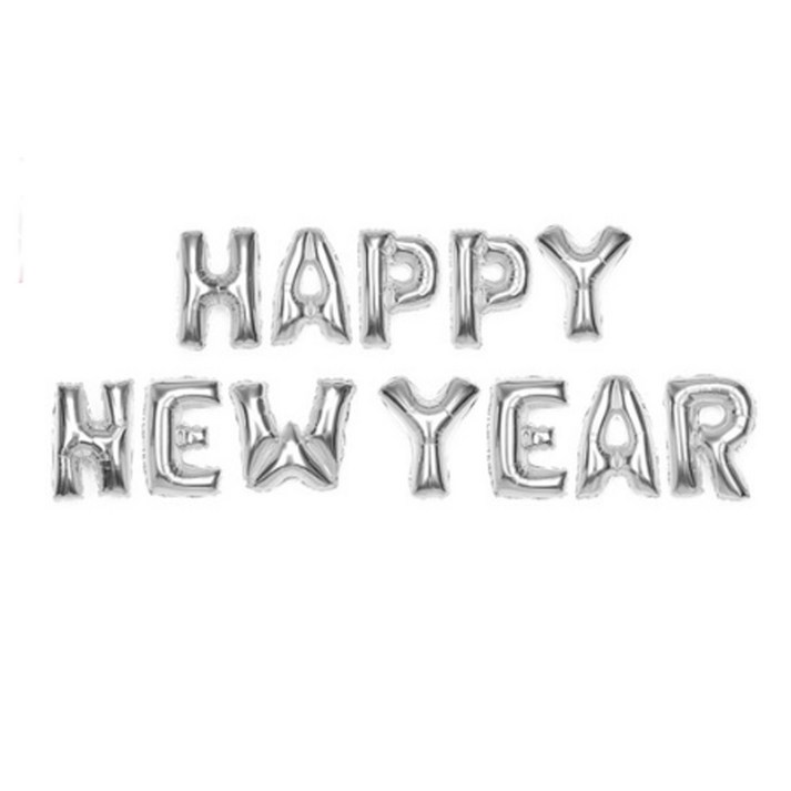 파티쇼 HAPPY NEW YEAR 은박 문자풍선, 실버, 1개 20230107