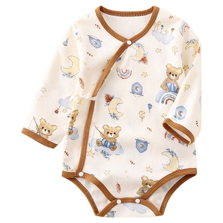 베베니즈 신생아용 순면 패턴 배냇 긴팔 바디수트