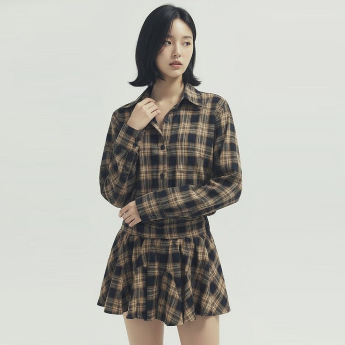 메이첼 이든 프릴 셔츠 미니 원피스 12405