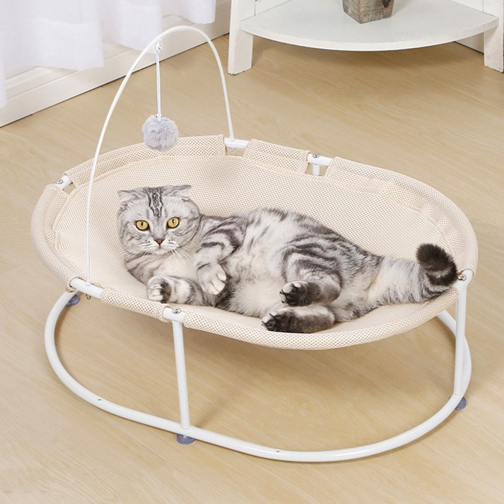 세이펫 고양이 매쉬 해먹 침대, 베이지 - 쇼핑뉴스