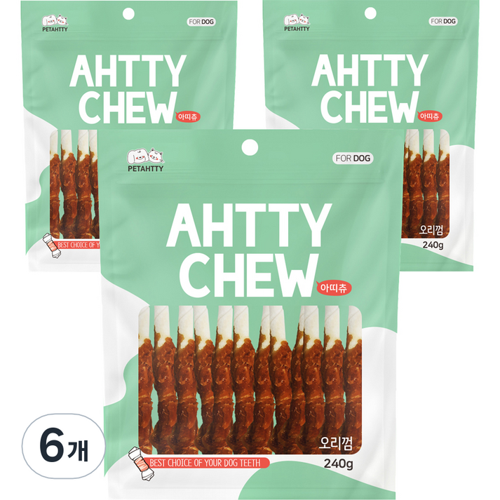 반려동물 아띠츄 딩고 오리우유껌 스틱껌 240g, 6개, 오리 + 우유 혼합맛