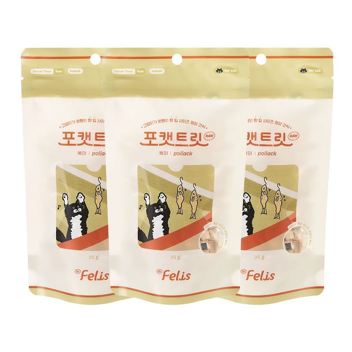 닥터펠리스 포캣트릿 Raw 고양이간식 동결건조 25g, 북어, 25g, 3개 닥터펠리스 포캣트릿 Raw 고양이간식 동결건조 25g, 북어, 25g, 3개