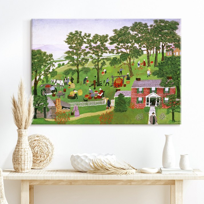 더 아트 컴퍼니 그랜마 모지스 모음전 따뜻 힐링 명화그림 액자 행복 그림 아이방 카페 홈데코 거실 사무실 매장 인테리어 50종 1-25, 11. GM-사과쨈 만들기2