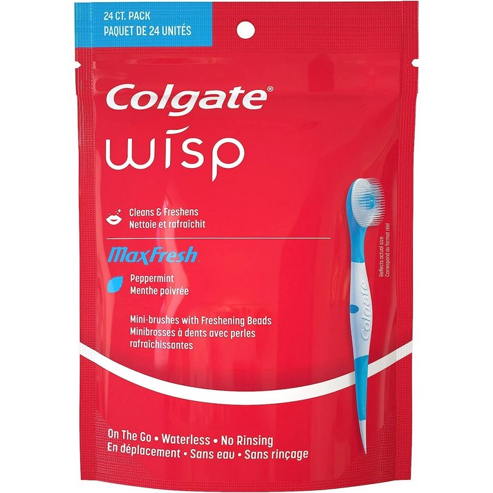 Colgate 콜게이트 맥스 후레쉬 페퍼민트 미니 칫솔 24ct, 24개입, 1개