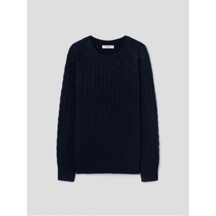 에잇세컨즈 케이블 루즈핏 풀오버 네이비 355Y51LY3R