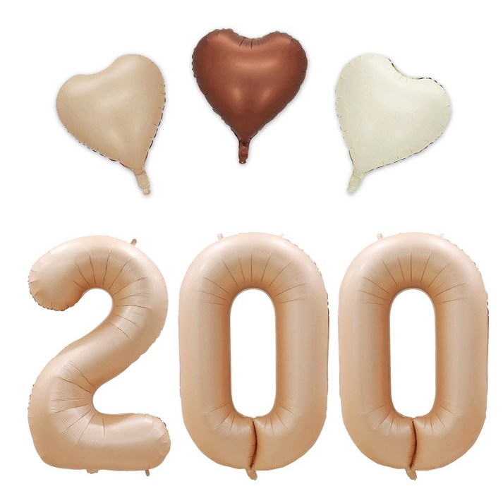 해피쏘굿 40인치 대형 베이지숫자 100900일하트풍선세트