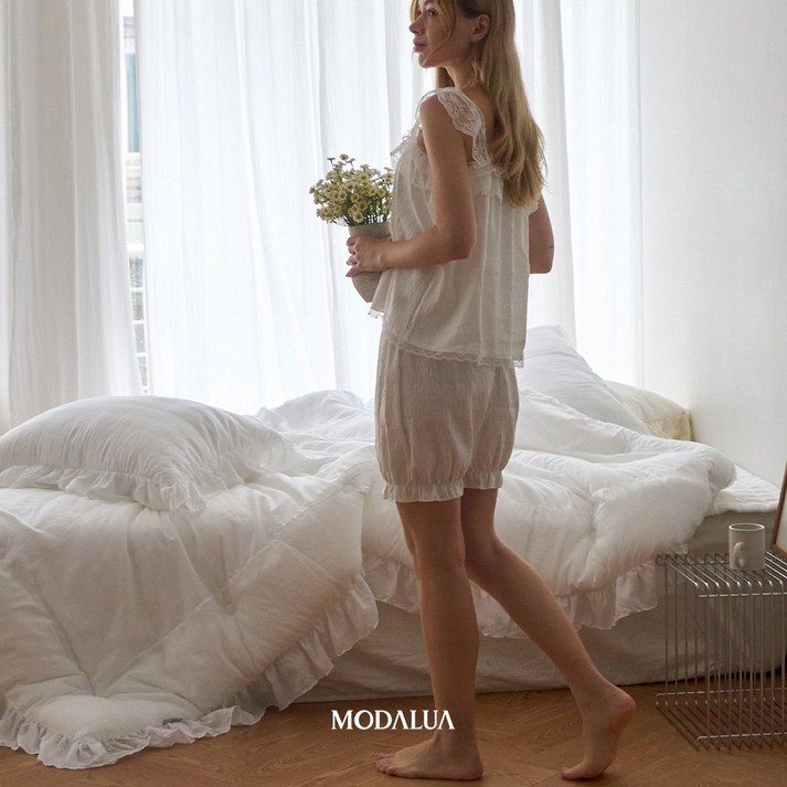 [공식인증] 에그룸 하이엔드 텐셀모달100% 프릴 차렵이불 4color