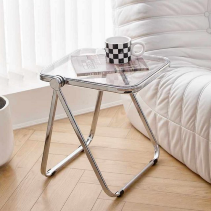 아크릴 접이식 테이블 인테리어 탁자 틈새 투명 티테이블 카페