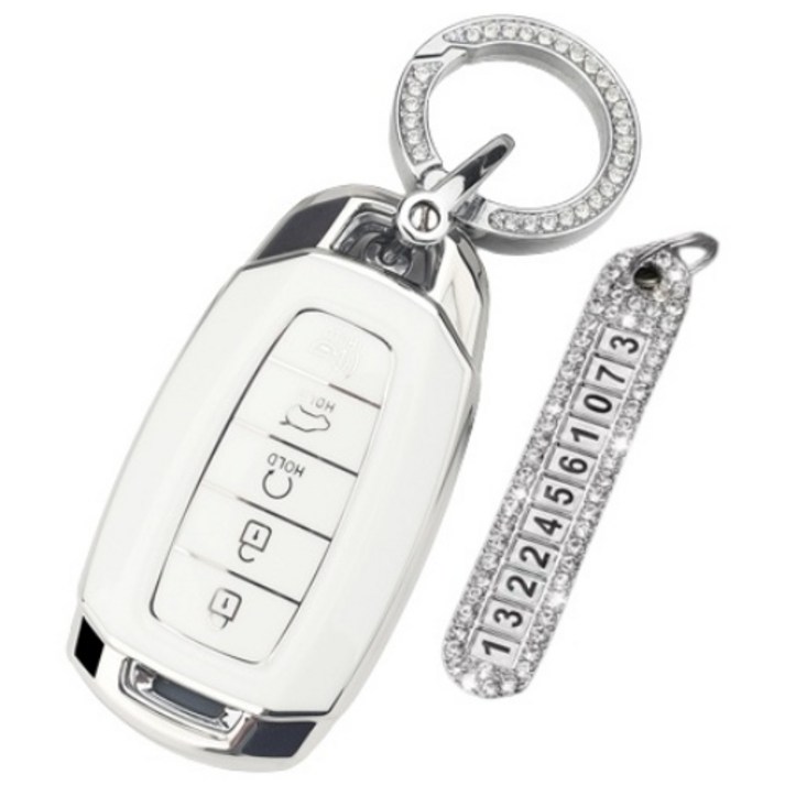 키에티 현대 호환 아반떼CN7 팰리세이드 그랜져IG 실버라인 스마트 키케이스 키홀더