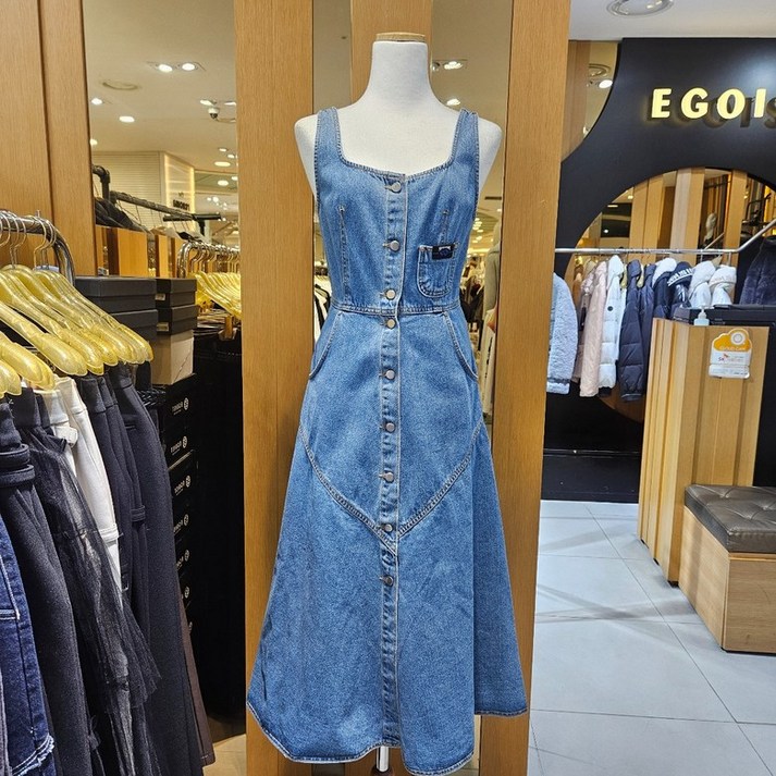 에고이스트 장식비조포인트플레어민소매데님원피스ER1DO160BP