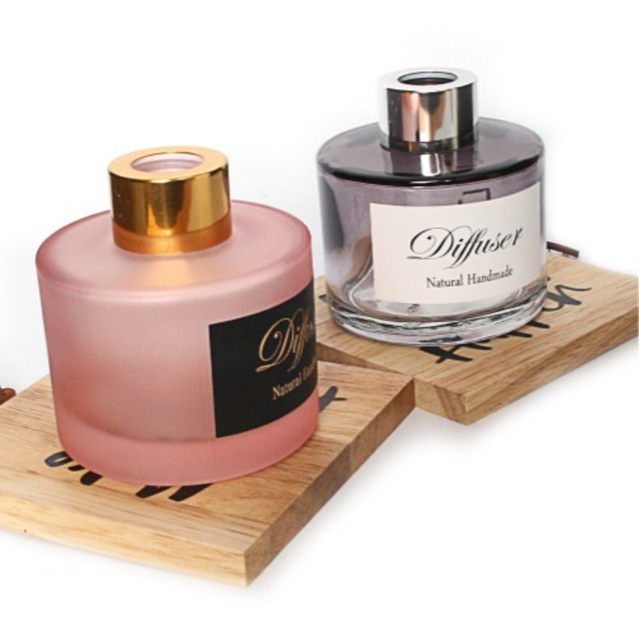 디퓨저용기 - 원형 ( 라운드, 컬러선택 ) 100ml, [ 라운드 핑크 | 실버유광캡 ]