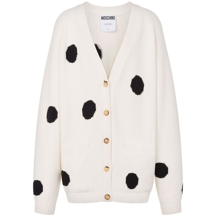모스키노 폴카 도트 프린트 가디건