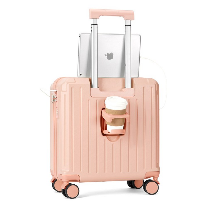 랑고 18인치 기내용 하드 캐리어 데이트립 여행용 컵홀더