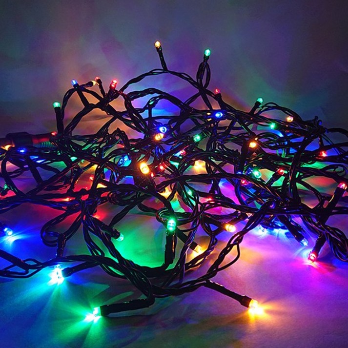 선세이브 LED 은하수 100구 검정선정류기 세트 크리스마스 트리전구, RGB4색