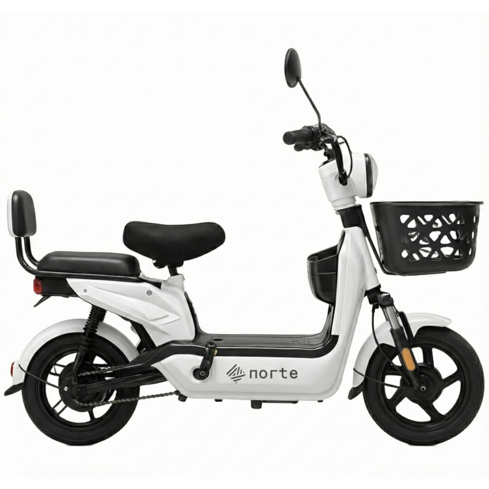 전동 스쿠터 전기 자전거 팻바이크 성인용 출퇴근 미니벨로, 화이트, 스틸