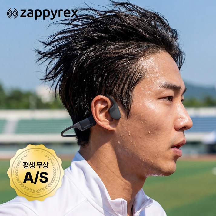 재피렉스 블루투스 골전도 무선 이어폰 수영 자전거 러닝 스포츠 운동용 오픈형 방수, 블랙 그레이, ZR-R1
