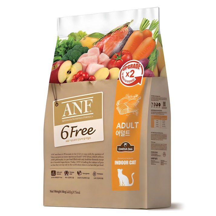 ANF 고양이 식스프리 인도어 기능성 사료, 어덜트, 6kg, 1개