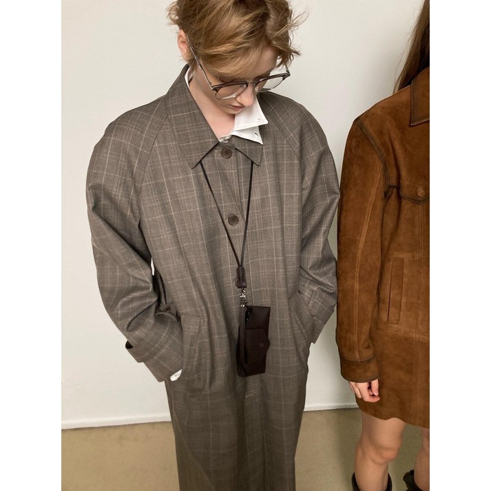 런던플랏 글렌 체크 트렌치 코트 2color 25FW
