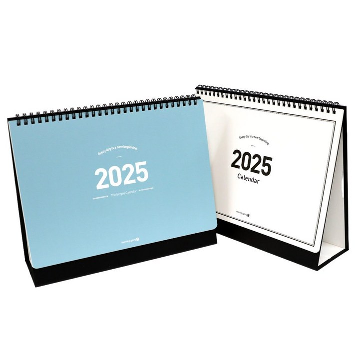 모닝글로리 2025 스탠딩 캘린더 중 2종세트, 화이트블루, 1세트