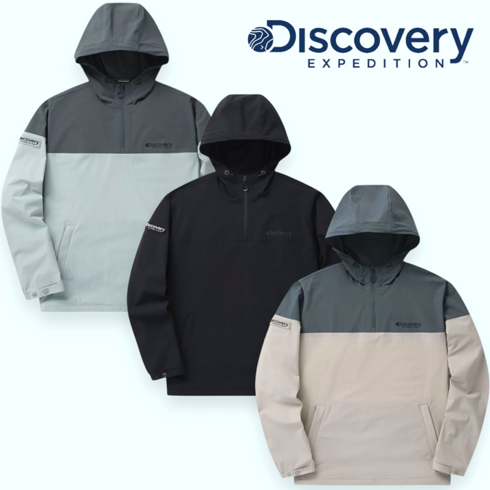 100매장정품 디스커버리 남여공용 고프코어 우븐 후드형 아노락 아웃도어
