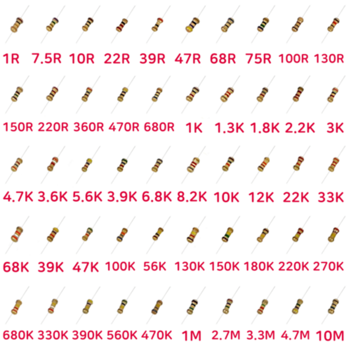 아두이노 저항 50종류 10pcs 14W 5 세트