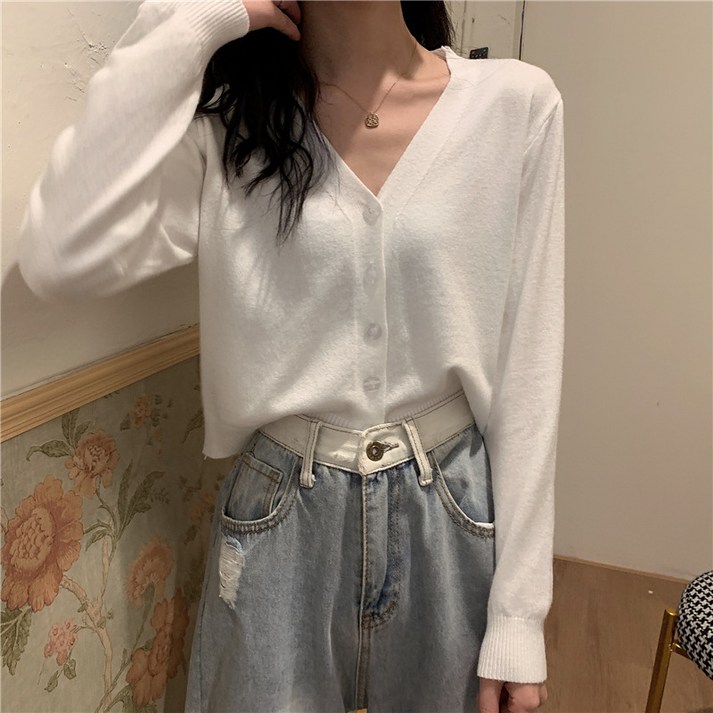 말랑킷 여성용 봄 베이직 심플 기본 레이어드 가디건 간절기 데일리룩 꾸안꾸 브이넥 크롭 가디건 소프트 부드러운 긴팔 카디건