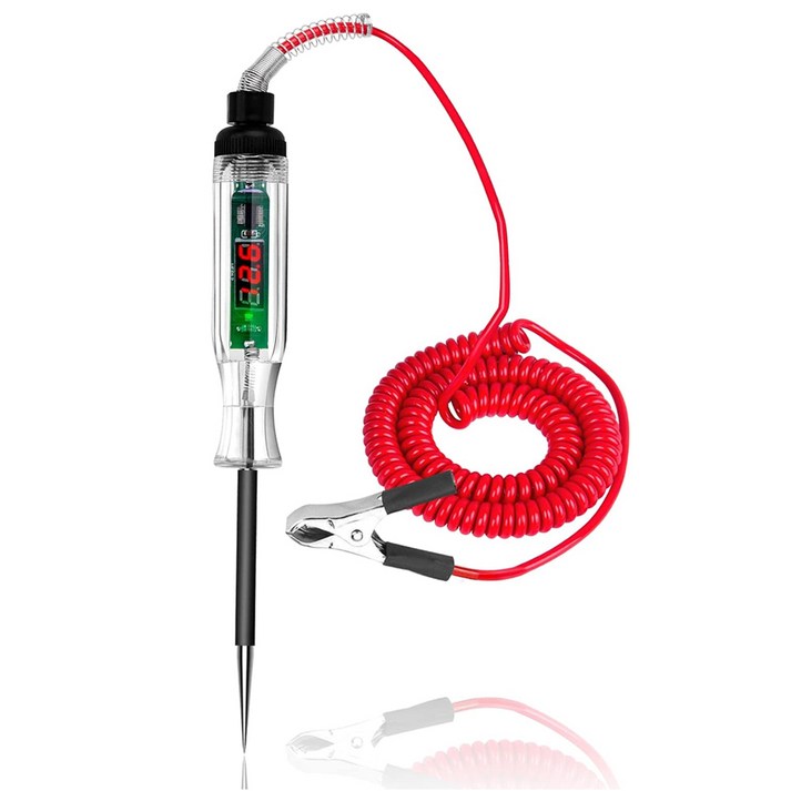 JK 차량용 배선 테스터기 3-48V 160mm 디지털 단선체크 접지테스트 자동차 전기 검침기, 1개