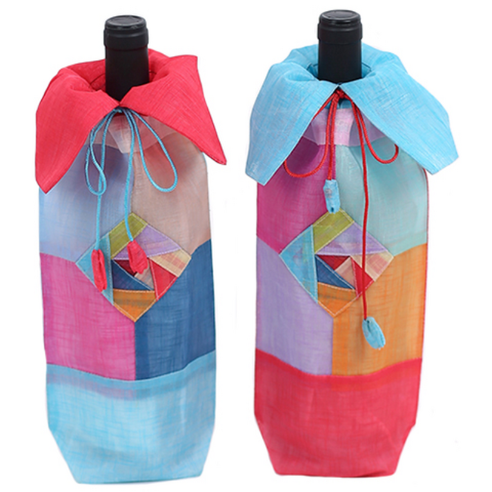 전통주 커버 와인커버 전통주포장 선물용술병포장 한복와인커버, 랜덤발송, 1개