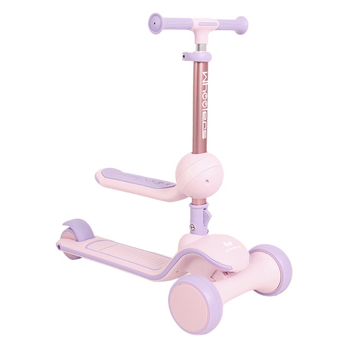 휠러스 아동용 2in1 스쿠터 킥보드, 퍼플, 1개