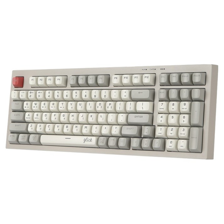 지클릭커 오피스프로 사일런스 무소음 무선 블루투스 키보드, 제조사축, WK50 98키, 레트로 카푸치노 RC1