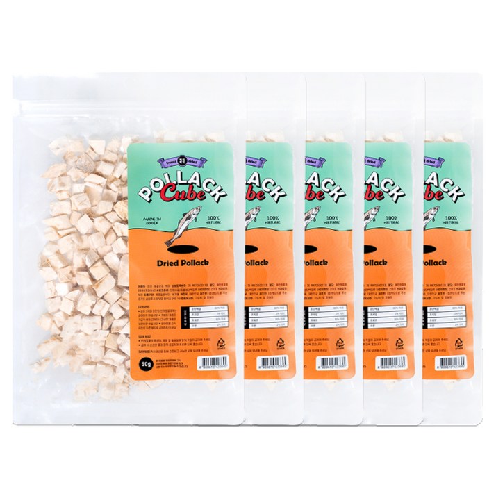 든든 강아지 동결건조 바삭한 간식, 5개, 50g, 북어