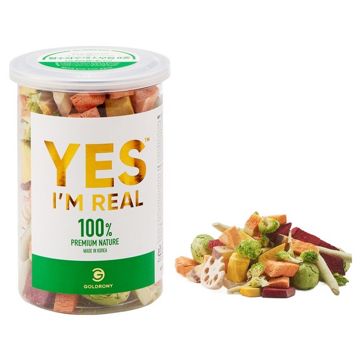 골드로니 예스아임리얼 프리미엄 필수 하루 채소 모듬 8종 강아지 간식, 당근, 그린빈스, 방울양배추, 고구마, 브로콜리, 연근, 단호박, 레드비트, 50g, 1개
