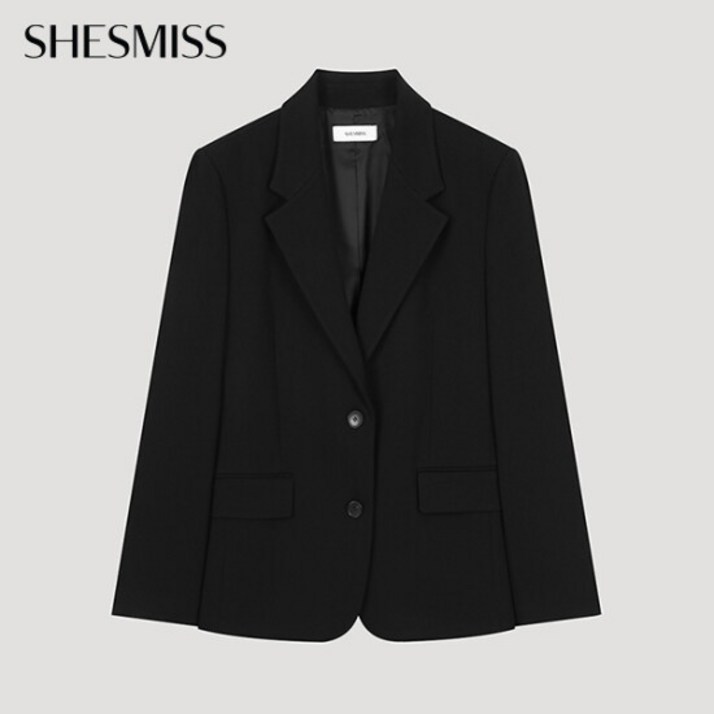 쉬즈미스 싱글 투버튼 셋업 자켓 SWSJKO41020 BK