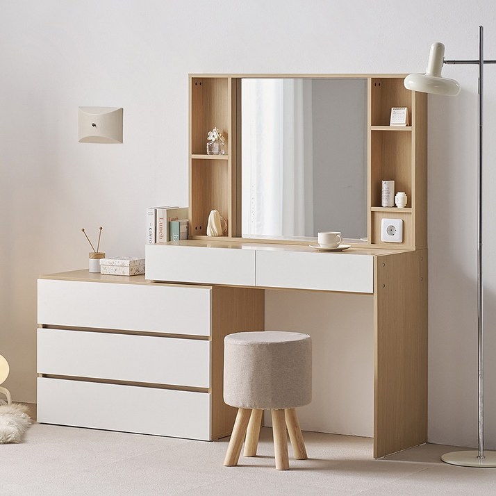 퍼니하우스 리브 익스텐션 서랍 수납 빌트인 콘센트 1000 책상 화장대