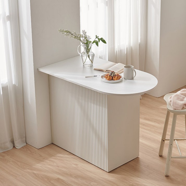 [즉시할인+할인쿠폰][스칸디아]플로리 1100&1500 템바보드 홈바 테이블 아일랜드 식탁, 화이트