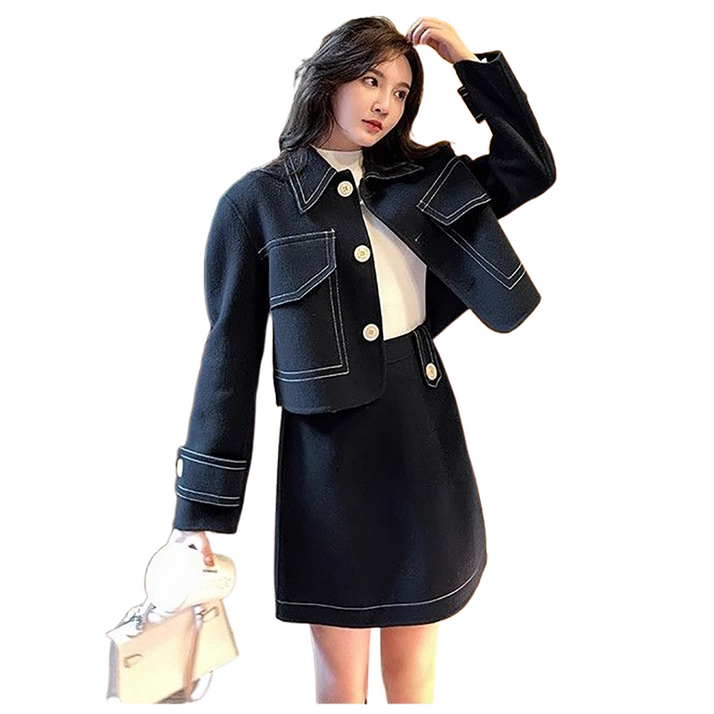 셀럽당 빅 사이즈 여성복 봄가을겨울 날씬해 보이는 스커트 세트 투피스H02575