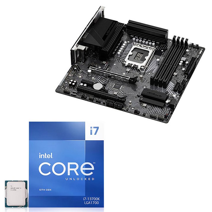 ASRock Z790M PG Lightning/D4 메인보드+i7-13700K CPU 번들, Z790M+i7-13700K 번들