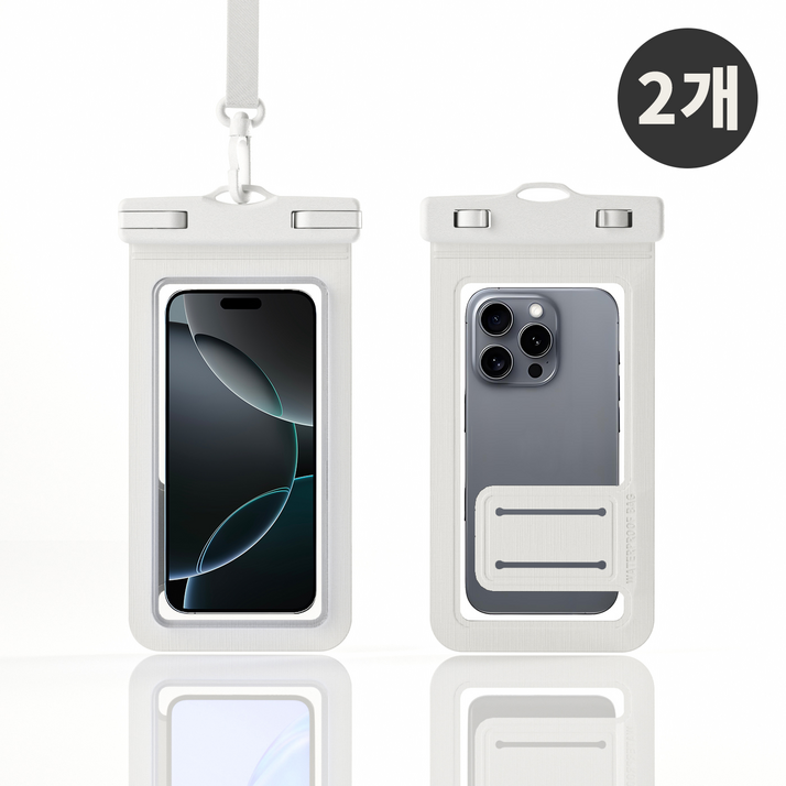 템모어 IPX8 프리미엄 핸드폰 방수팩, 2개, 화이트 템모어 IPX8 프리미엄 핸드폰 방수팩, 2개, 화이트
